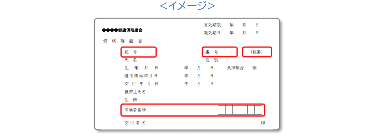 カード型の資格確認書のサンプル